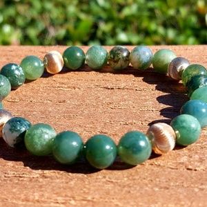 Green Moss Agate Boho Bracelet